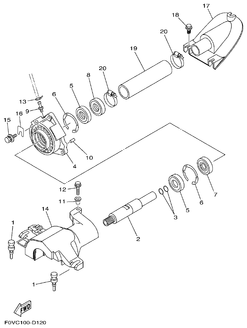 Yamaha A1 JET UNIT 2 parts diagram